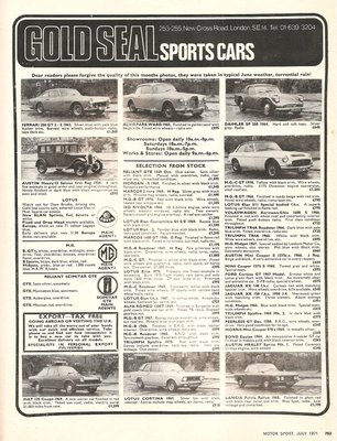 1971 Gold Seal Sports Cars Ad.jpeg and 